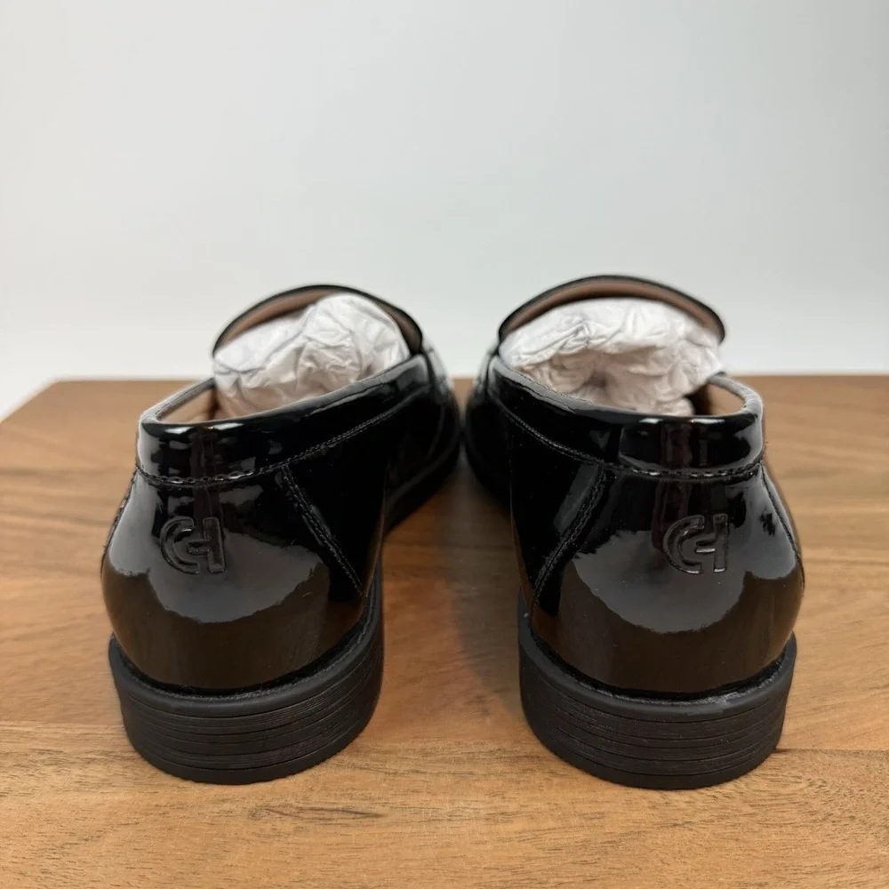 New Womens‎ Cole Haan Black Patent Haverhill Penny Loafers Shoes Sz 6.5 B
